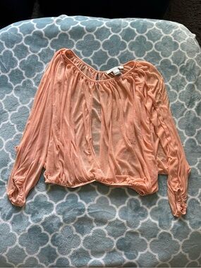 Vintage Forever 21 Lightweight Flowy Sleeves Peach Blouse - Women Tops